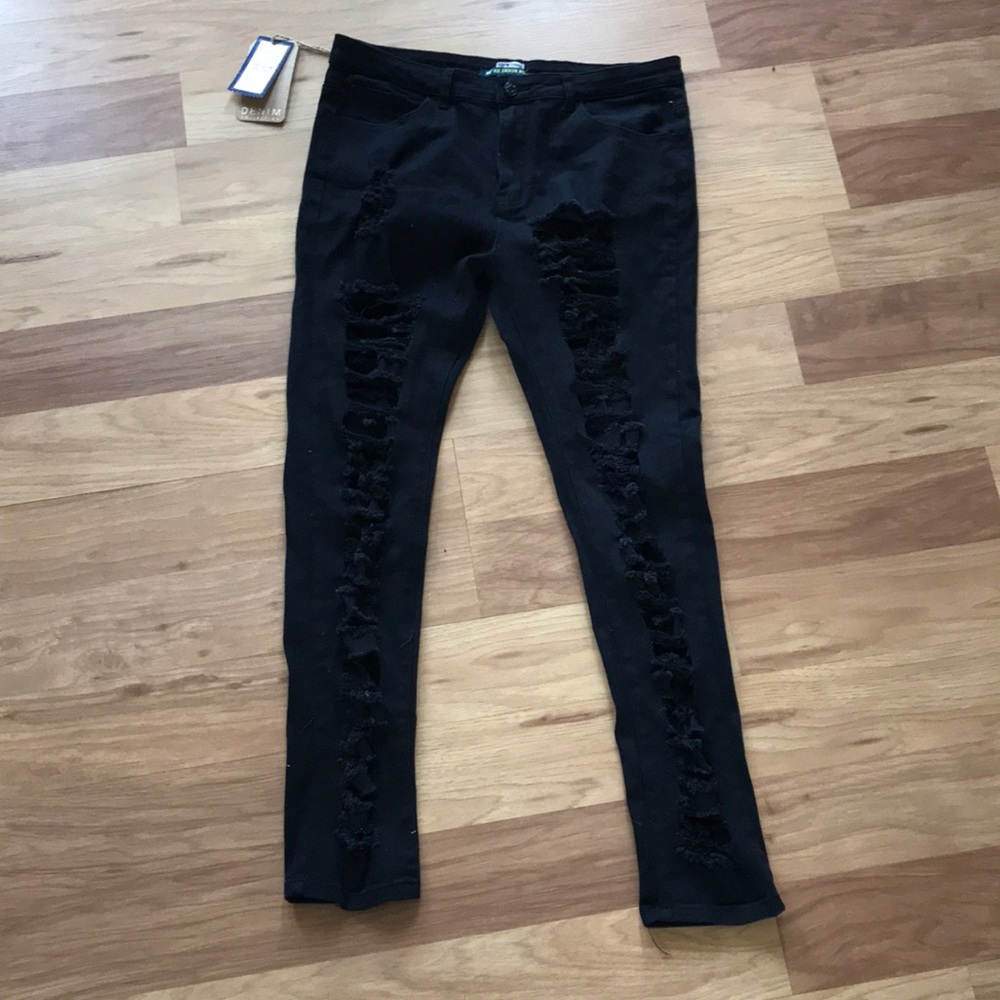 Black Extreme Ripped Skinny Jeans